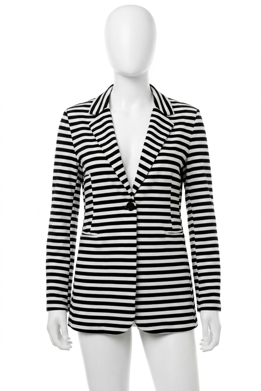 NEW ANGEL striped blazer in white/black